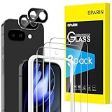 SPARIN Screen Protector for Google Pixel 9A,[3+2 Pack] Pixel 9A 6.3 Inch Tempered Glass & 2-Pack Camera Lens Protector, Case Friendly/Alignment Frame