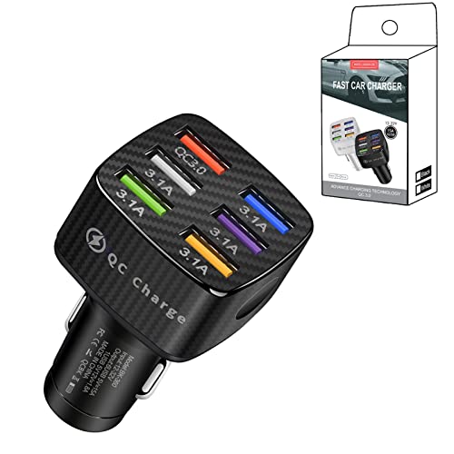 USB Fast Car Charger,6-Port Type-C Fast Car Charger | QC3.0 6USB Car Charger Compatible with Cars, T
