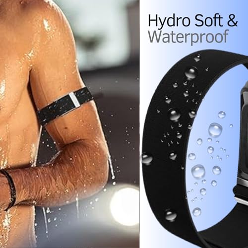 Image of Hydra Soft Bicep Strap for WHOOP 5.0 One /Peak /Life MG Band - Breathable Adjustable Waterproof Replacement Bicep Strap for WHOOP Band 5.0 - Not Compatible with Gen 4 (Blue, One /Peak)