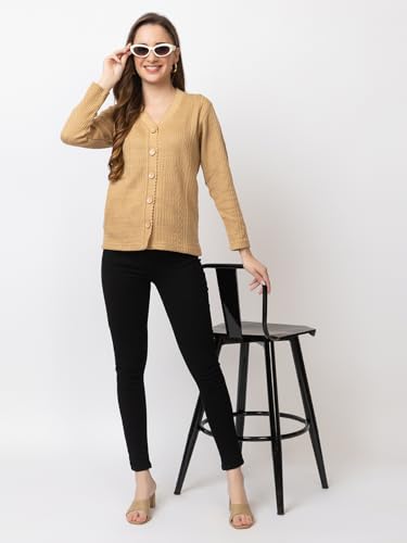 Image of Women's Warm Woolen Cardigan - Stylish Full Sleeve Knitwear for Winter, Cozy & Elegant Sweater