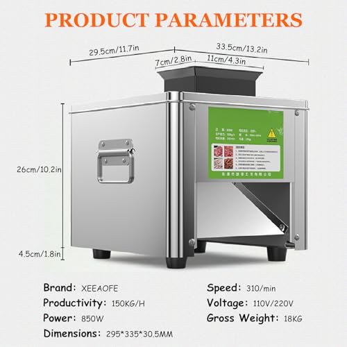 Cortadora de carne eléctrica de acero inoxidable 850W miniatura 7