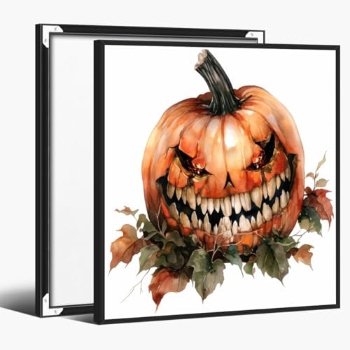Fall Pumpkin Canvas Wall Art Halloween Pictures Scary Pumpkin Decor