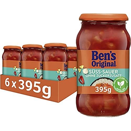 Ben’s Original Sauce - Multipack - Süß-Sauer ohne Zuckerzusatz (6 x 395g) I Rotes Cremiges Curry (6 x 400g), 12 Gläser (6 x 395g I 6 x 400g)