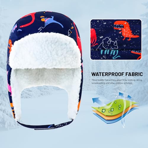 Image of BAVST Winter Trapper Hat for Boys Girls Waterproof Warm Baby Toddler Ushanka Fleece Beanie Hats for 6M-6T