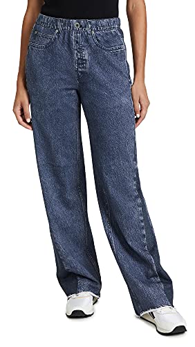 rag & bone Women's Miramar Wide Leg Sweatpants, Bridle Tra, Blue, M
