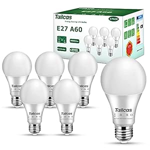 E27 LED-lamp warmwit, 9W LED-lamp vervangt 60W gloeilamp, 3000K warm wit lamp, 800 lumen A60 LED-lamp, niet dimbaar, flikkert niet, AC 220V-240V spaarlamp, 6 stuks