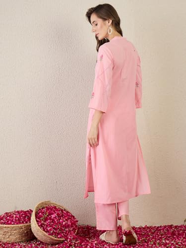 Image of INDO ERA Women's Cotton Ethnic Co-Ord Set | Kurta Pant Set | Stylish Cotton Suit Set for Women,9783 | Cord Set For Women Cotton |