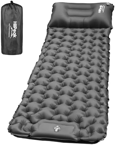 HiiPeak Sleeping Pad for Camping- Ultralight Inflatable Sleeping Mat with Built-in Foot Pump & Pillow, Upgraded Compact Camping Air Mattress for Camping, Backpacking, Hiking