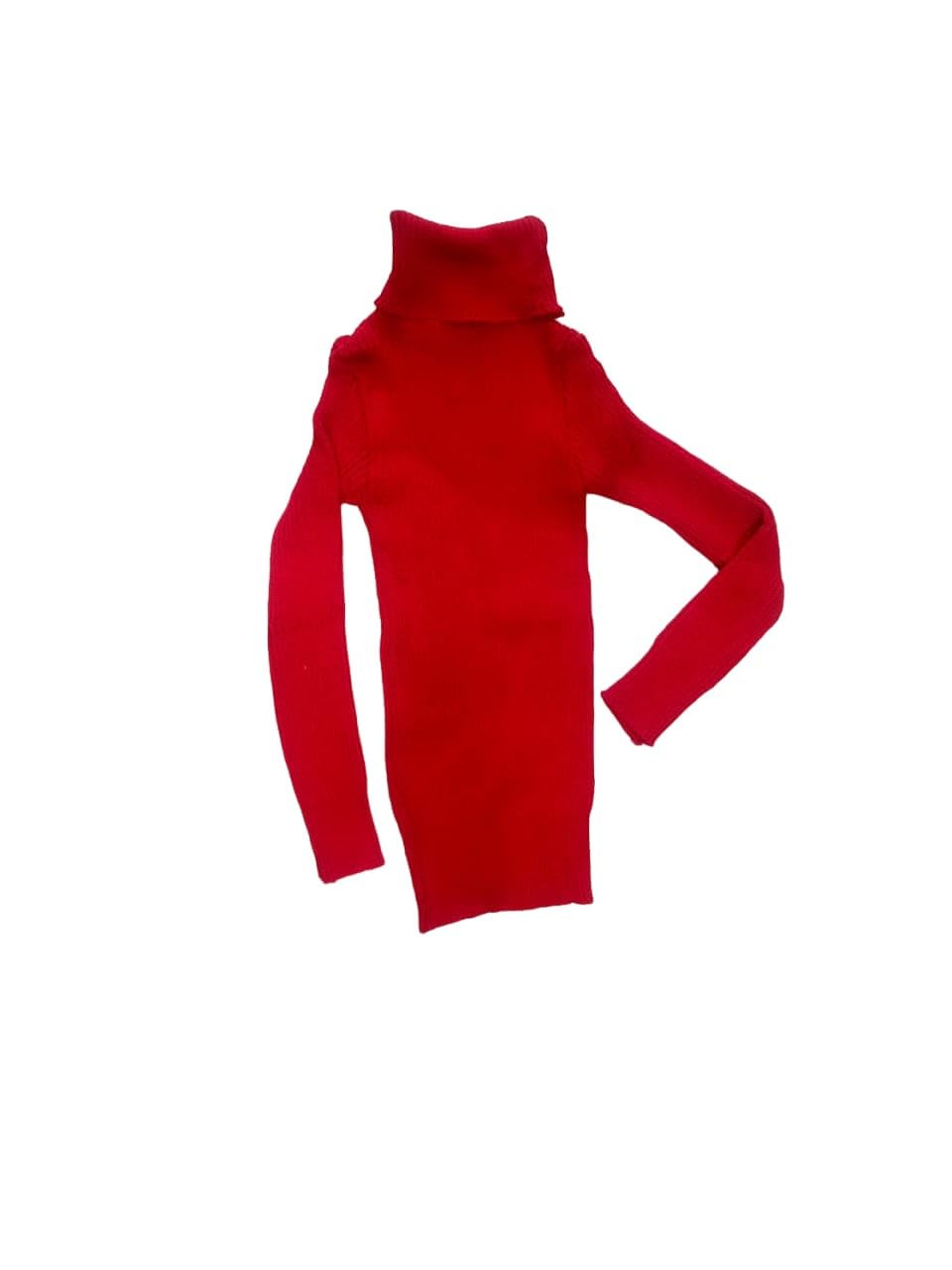 Stately Fashion wear High Neck Stripped Skivvy for Kids RED