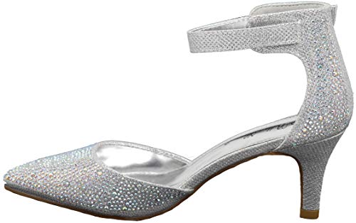 Enzo Romeo Jputa Women's Pointy Toe High Mid Heel Sexy Ankle Strap Sandals Ballerina Dress Pump Ballet Wedding Patent… - Image 4