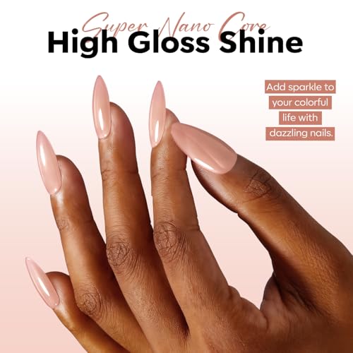 Image of modelones Nude Gel Polish Jelly Natural Pink Gel Nail Polish French Tip Base Color Translucent Soak Off U V Soap Nails for Nail Art Manicure at Home Valentin 15ML