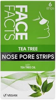 Face Facts Tea Tree Nose Pore Strips | Draws out impurities & oils, helping eliminate blackheads | 6 strips