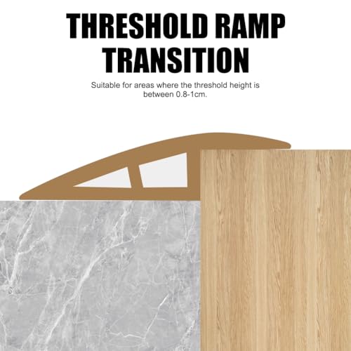 RANJIMA Übergangsprofil Selbstklebend PVC Schwellenrampe Einstiegsleisten Übergangsleiste Boden Höhen-Ausgleichsprofil Türschiene Übergangsschiene ohne Bohren für Teppichboden Fliesen(Braun,1M×5cm)