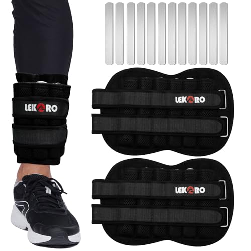 11LB Adjustable Wrist Ankle Weights with Steel Plates, No-Leak