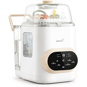 Grownsy EaseClean Pro Bottle Washer | Visible Cleaning Windows | All-in-One Wash, Sterilize & Dry System | 360° High-Pressure Cleaning | for Bottles, Pump Parts & Baby Essentials Beige