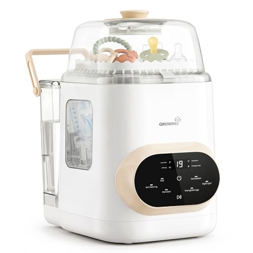 Grownsy EaseClean Pro Bottle Washer | Visible Cleaning Windows | All-in-One Wash, Sterilize & Dry...