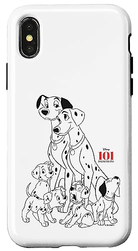 Coque iPhone X/XS Disney 101 Dalmatiens en silicone flexible noir