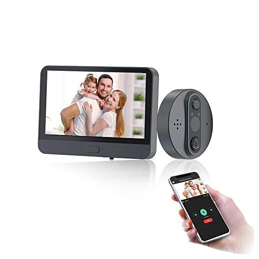 BCOM Digital Peephole Viewer WiFi Door Viewer Door Peephole 120°Wide Angle AHD 720P Camera TFT Screen 4.3 inch Smart Phone Tuya APP Remote PIR Motion