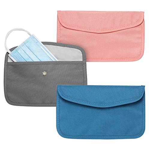 AiExpectoX Face Mask Storage, Face Mask Containers, Mask Case Holder, Mask Bag for Disposable Face Masks and Reusable Face Mask Set of 3