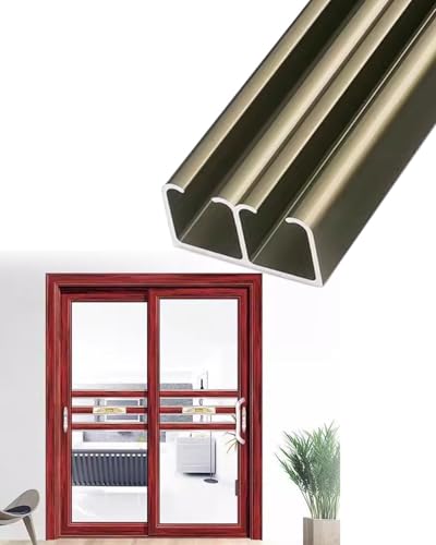 Kit de puerta corredera resistente, riel doble para puerta de granero y rodillos, colgado en la parte superior