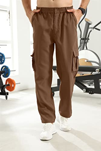 Men's Hiking Cargo Pants Lightweight Cargo Jogger Multi-Pockets Trouser Soft Work Xl #TOP4