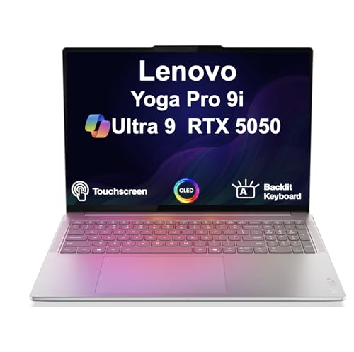 Lenovo Yoga Pro 9i Creator Laptop 16.0" Touchscreen OLED 2.8K Display (Intel Ultra 9-285H, 32GB LPDDR5X, 2TB PCIe SSD, GeForce RTX 5050, Backlit KB, 2 Thunderbolt 4, WiFi 7, Webcam, Win 11 Pro)