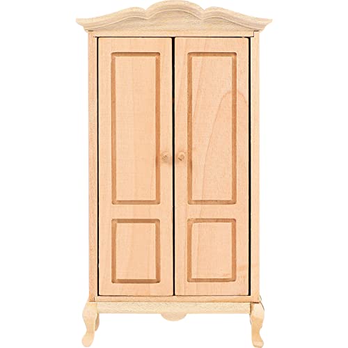 STOBOK Guarda-Roupa De Casa De Bonecas 1:12 Simulação De Guarda-Roupa Em Miniatura Armário De Madeir