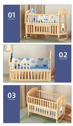 Image of BabyTeddy 15 in 1 Original Patented Multifunctional Baby Crib, Baby Cot, Toddler Bed,Cradle Rocker,Convertible Desk,Kid's Sofa Mode and Designer Mosquito Net,Diaper Changing Station
