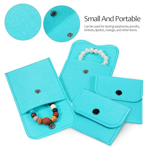 Bolsas para Joyas de Fieltro Antirrayaduras, Fundas Protectoras con Broche 4