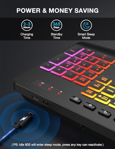 Sablute Wireless Keyboard With 9 Backlit Effects thumb #4