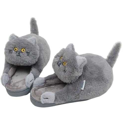 Pantoufles de chat avec semelle antidérapante contre le froid