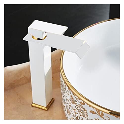 Mitigeur de lavabo cascade blanc pour vasque haute de salle de bain - 5