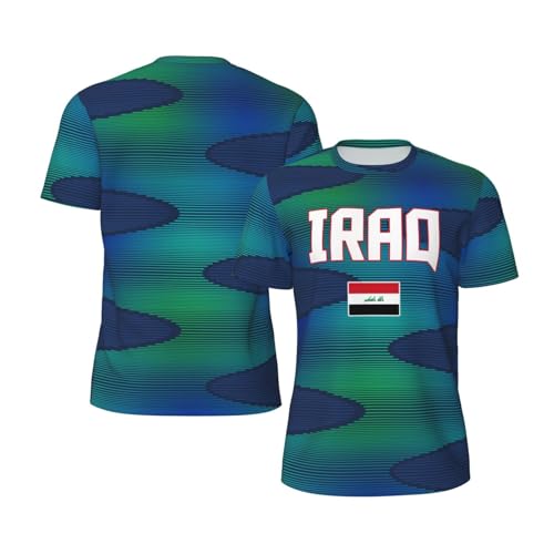 DABOYOZHZH Iraq Flag Cool Iraqans (31) Sports Jersey Mesh T-Shirt 3D Print for Running Cycling Soccer Tennis Fitness Climbing Shirts
