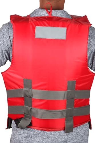 Image of Jilani Adult Safety Life Jacket Weight Capacity Up to 70Kg (Red)