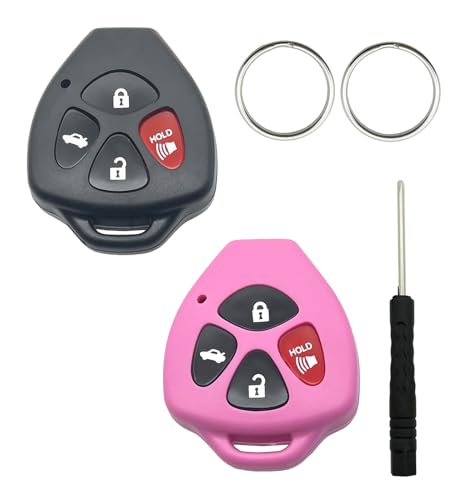 Coque de clé Toyota Camry Corolla Venza Avalon boîtier télécommande noir rose