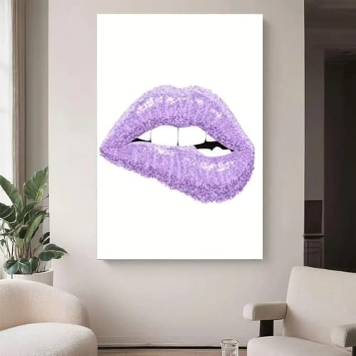Tableau lilas pour sublimer un grand mur vide salon chic