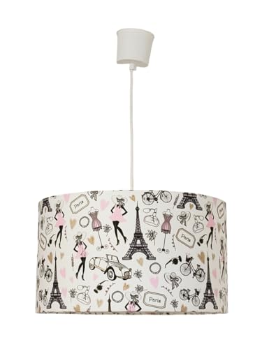 Générique abat-jour motifs la Parisienne - Tour Eiffel - Paris idée cadeau noël décoration girly romantique shabby chic anniversaire (plafonnier, Ø 30 cm)