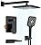 Gabrylly Shower System with Tub Spout, Wall Mounted Tub Shower Faucet Set for Bathroom with High Pressure 10" Rain Shower head and 3-Setting Handheld Shower Head Set,Matte Black