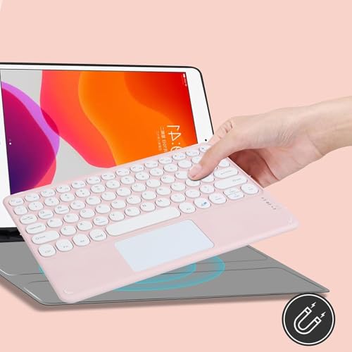 Image of Bluetooth Keyboard with Touchpad for iPad Tablet, Wireless Rechargeable Portable Keyboard for iOS Android Windows, Slim Lightweight Travel Keyboard with Built-in Trackpad