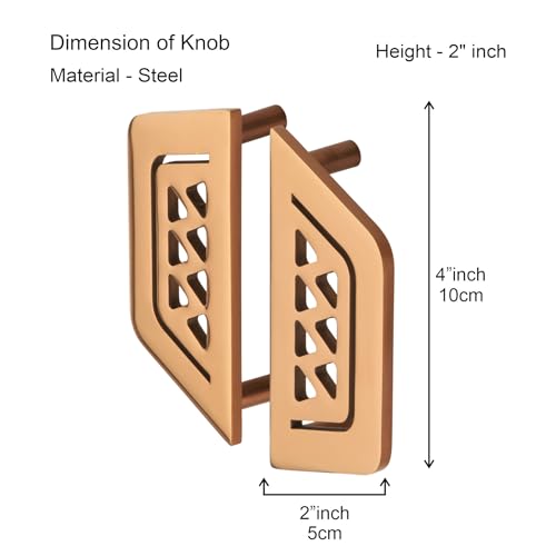 Image of COMPASS Stainless Steel 7 Star Cabinet Knobs, Drawer Pulls, Knobs for Dresser Drawers, Drawer Knobs Handle, Kitchen Knobs (PVD Rose Gold Finish) Pack of 4 pcs