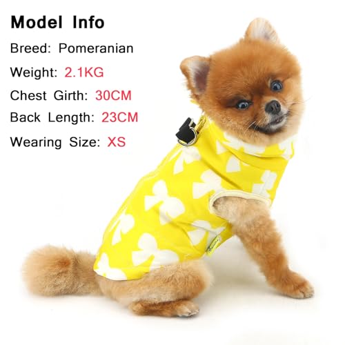 Image of SMALLLEE LUCKY STORE Dog Coat with D-Ring for Small Dogs, Yellow, XL