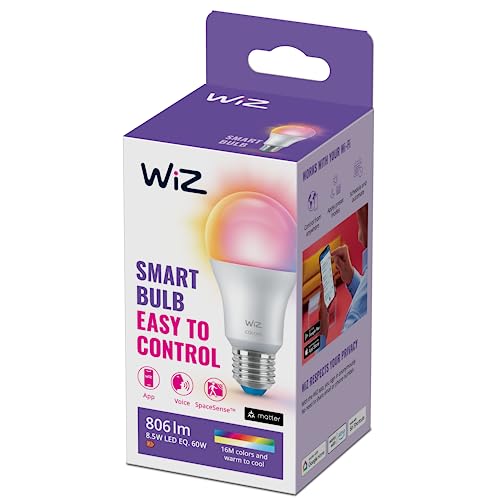 WiZ Smart Colour Bulb, E27, 8.5W, Motion Sensor with App, Dynamic Scenes,Connected WiFi Works with Alexa