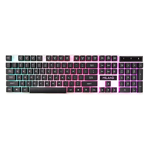 Ensemble clavier souris pour ordinateur avec touches flottantes effet LED noir