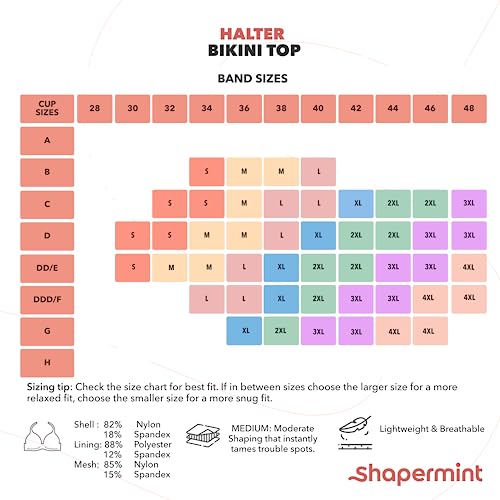 SHAPERMINT Women's Halter Bikini Top - Swim Tops for Women, Swimwear from Small to Plus Size2