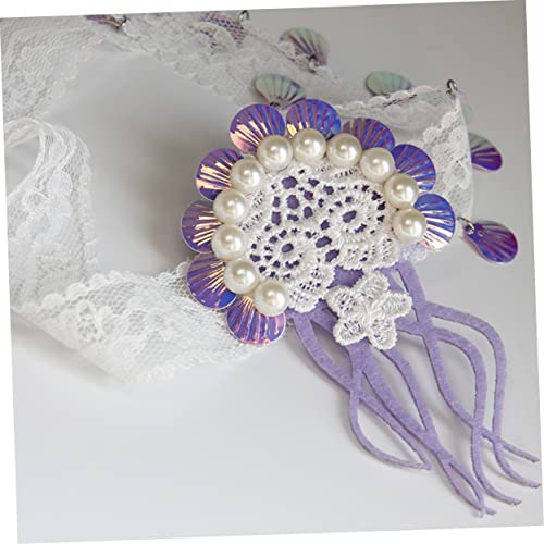 KALLORY 5 Pçs Bandana De Água-Viva Guirlanda Anéis De Flores Para Peça De Cabelo Para Casamento Noiv
