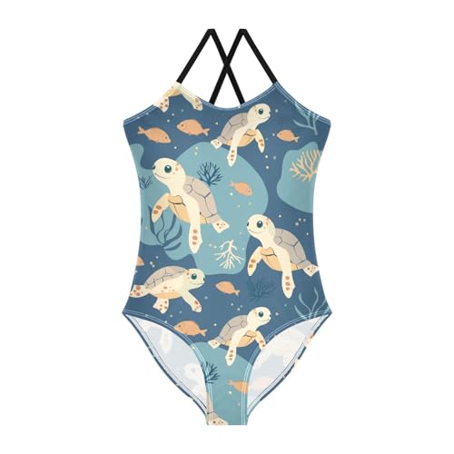 Girls Swimsuit One Piece Bathing Suit with Adjustable Straps Little Kids Swimming Suits Beach Swimwear for 3-10 Years
