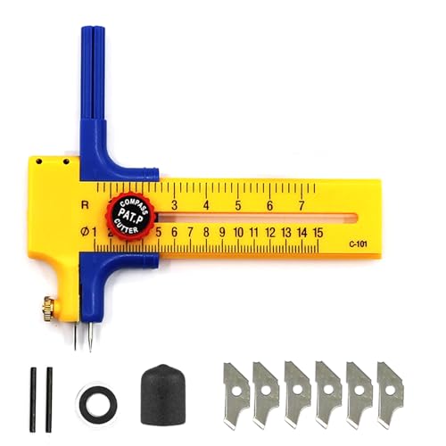 Cortador Circular Papel, Circle Rotativa Cúter Cutter Cortador Circular Ajustables Preciso Cutter Circular Cortador de Papel Circular Brújula Cortador de Círculos Para Cortar Cuero, Papel