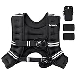 PACEARTH Gewichtsweste, 5,4 kg Gewichtsweste mit reflektierendem Streifen, Körpergewichtswesten für Damen, Herren, Gewichtsverlust-Workout, Krafttraining, Laufen, Gehen, Joggen