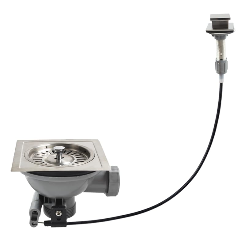 Talea Square Strainer Basket Waste Kit for Old Kitchen Sink Drainer With ControllerXK143C005-U, Silver