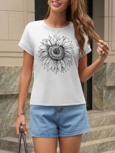Image of UNCLECAT Womens Crop Tops Loose Fit Cap Short Sleeve Summer Tee
